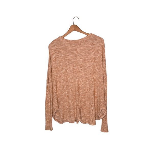 Urban Outfitters XS Out From Under Orange‎ Thermal Waffle Knit Jojo Slouchy Top - Picture 5 of 6